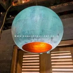 Lampu Gantung Tembaga Bola Fin. Hijau